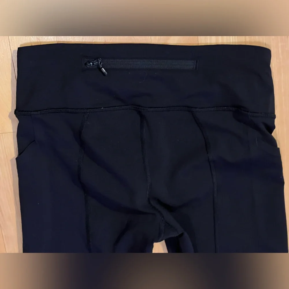 🖤Capri Drawcord Leggings | Rear Back Zipper Pocket & 2 Side Slip-In Pockets | 4